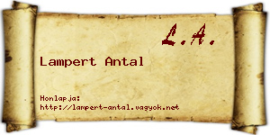 Lampert Antal névjegykártya